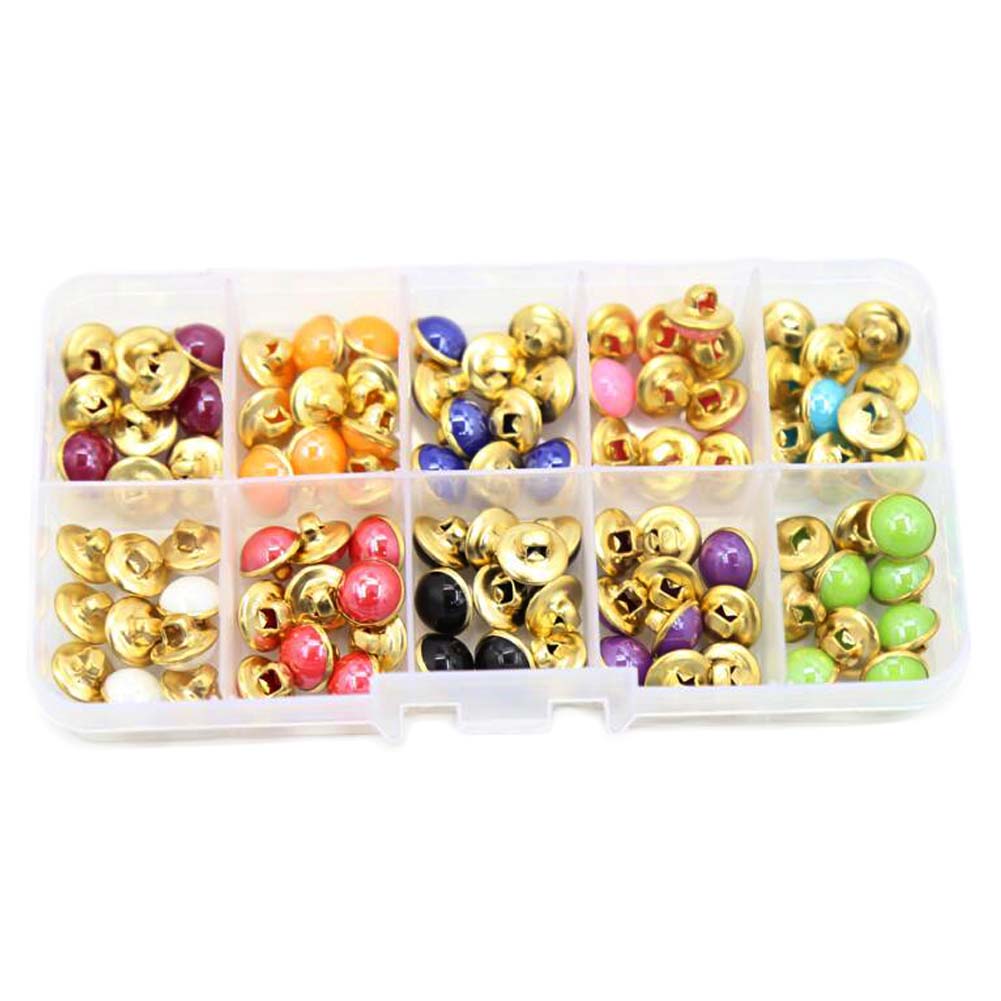 Picture of Panda Superstore PF-HOM13761871-DORIS00207-RP 10 mm Metal Acrylic Sewing DIY Handmade Craft Decoration Buttons, Multi Color - 100 Piece