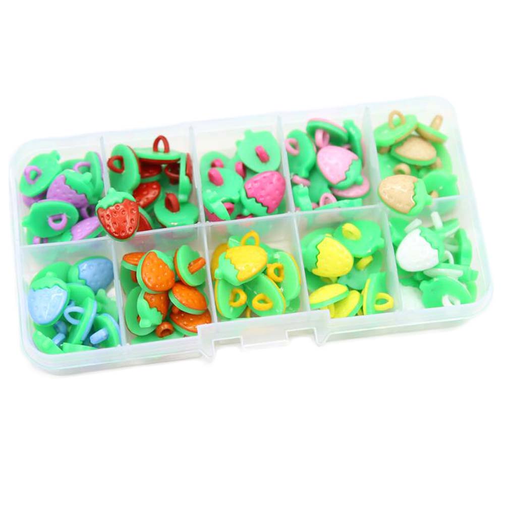 Picture of Panda Superstore PF-HOM13761871-DORIS00209-RP Strawberry Plastic Sewing Fasteners DIY Art Making Kit Decoration Buttons, Multi Color - 100 Piece
