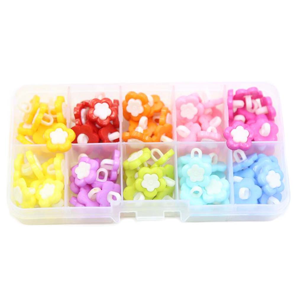 Picture of Panda Superstore PF-HOM13761871-DORIS00211-RP Plum Blossom Plastic Sewing DIY Art Making Kit Buttons, Multi Color - 100 Piece