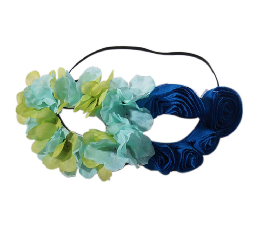 Picture of Panda Superstore PF-TOY2229578011-KELLY00096-RP Blue Flowers Half Halloween Mardi Gras Party Accessory Masquerades Venetian Mask