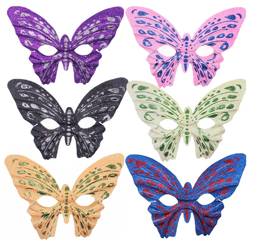 Picture of Panda Superstore PF-TOY2229578011-KELLY00371-RP Colorful Butterfly Masquerade Masks Non-woven Party Costume Random Color - 6 Piece