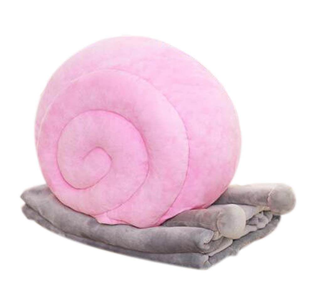 Picture of Panda Superstore PS-HOM13679381-YAN01402 Set of Office Cushion Creative Snails Pillow & Coral Velvet Blanket&#44; Pink