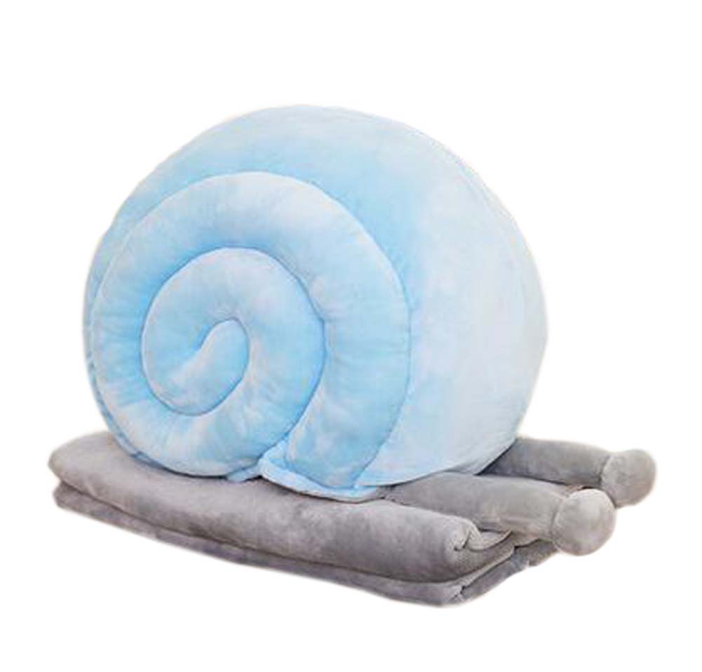Picture of Panda Superstore PS-HOM13679381-YAN01404 Set of Office Cushion Creative Snails Pillow & Coral Velvet Blanket&#44; Blue