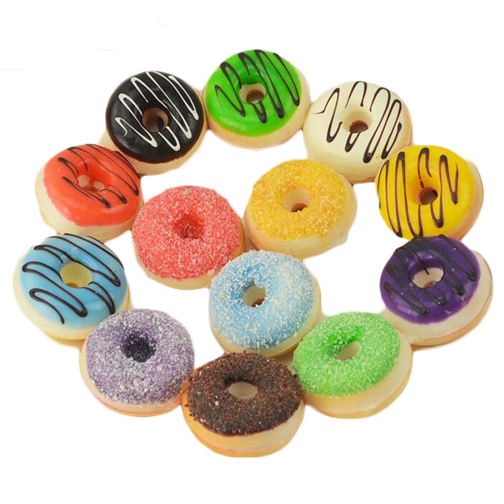 Picture of Panda Superstore PF-HOM10844426011-DORIS00809-RP Fake Donuts Simulation Artificial Food Cake Mixed Play Food Model Kitchen Toy Cakes Decoration - 13 Piece