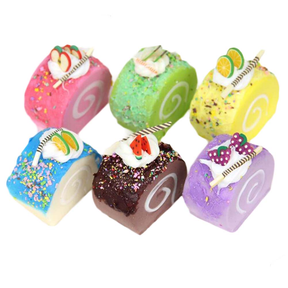 Picture of Panda Superstore PF-HOM10844426011-DORIS01050-RP Simulation Cake Dessert Fake Cake Food Model Home Crafts Photography Props Artificial Swiss Roll Kitchen Decoration Display - 6 Piece