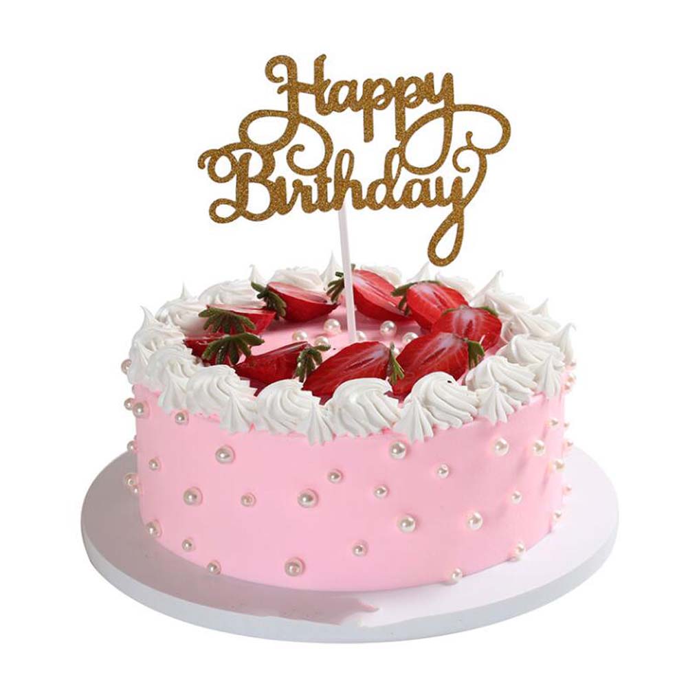 Picture of Panda Superstore PF-HOM10844426011-DORIS01073-RP 6 in. Artificial Fruit Cake Simulation Pink Strawberry Birthday Cake Food Model Replica Prop Display Party Decoration