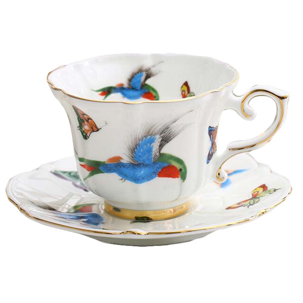 Picture of Panda Superstore PF-HOM9302388011-DORIS00159-RP 7.4 oz Birds Coffee Mug European Style Tea Cup & Saucer Set for Afternoon Tea, Multi Color