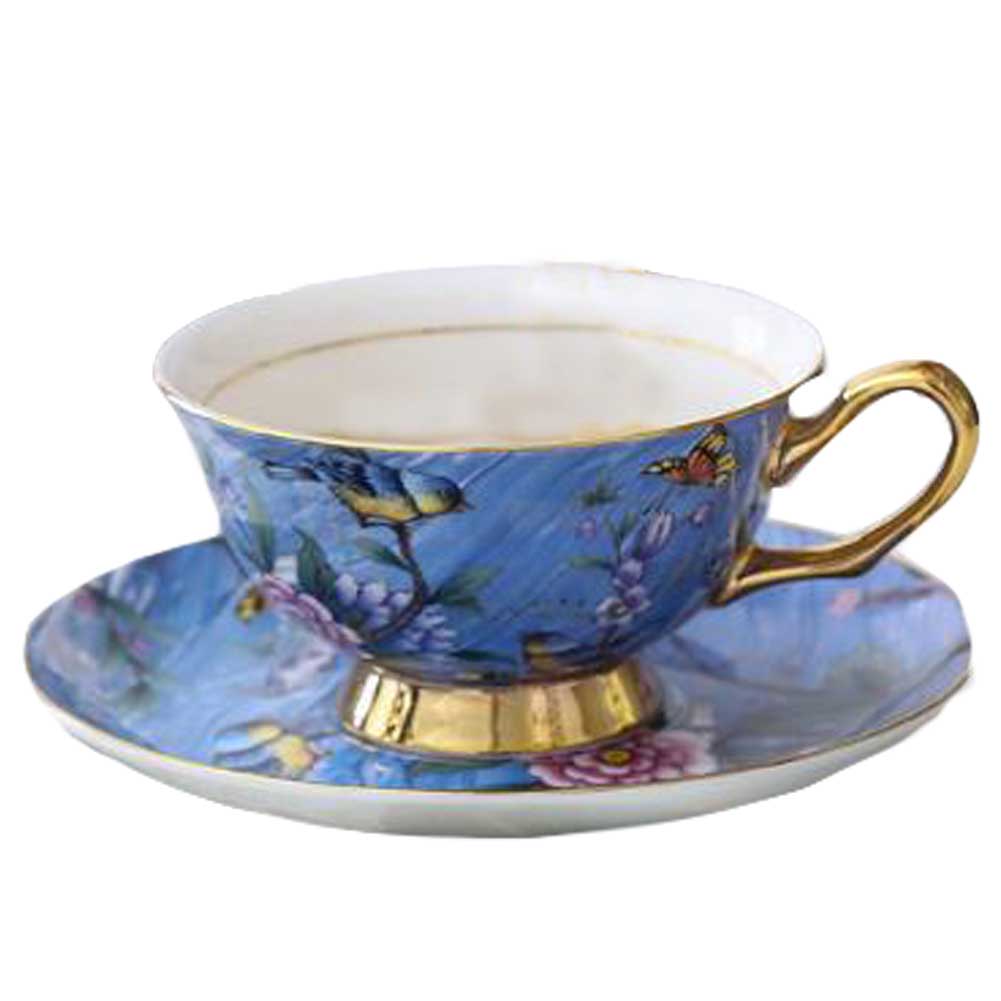 Picture of Panda Superstore PF-HOM9302388011-DORIS00161-RP 6.4 oz Porcelain Summer China Painting Coffee & Tea Cup & Saucer Set, Multi Color