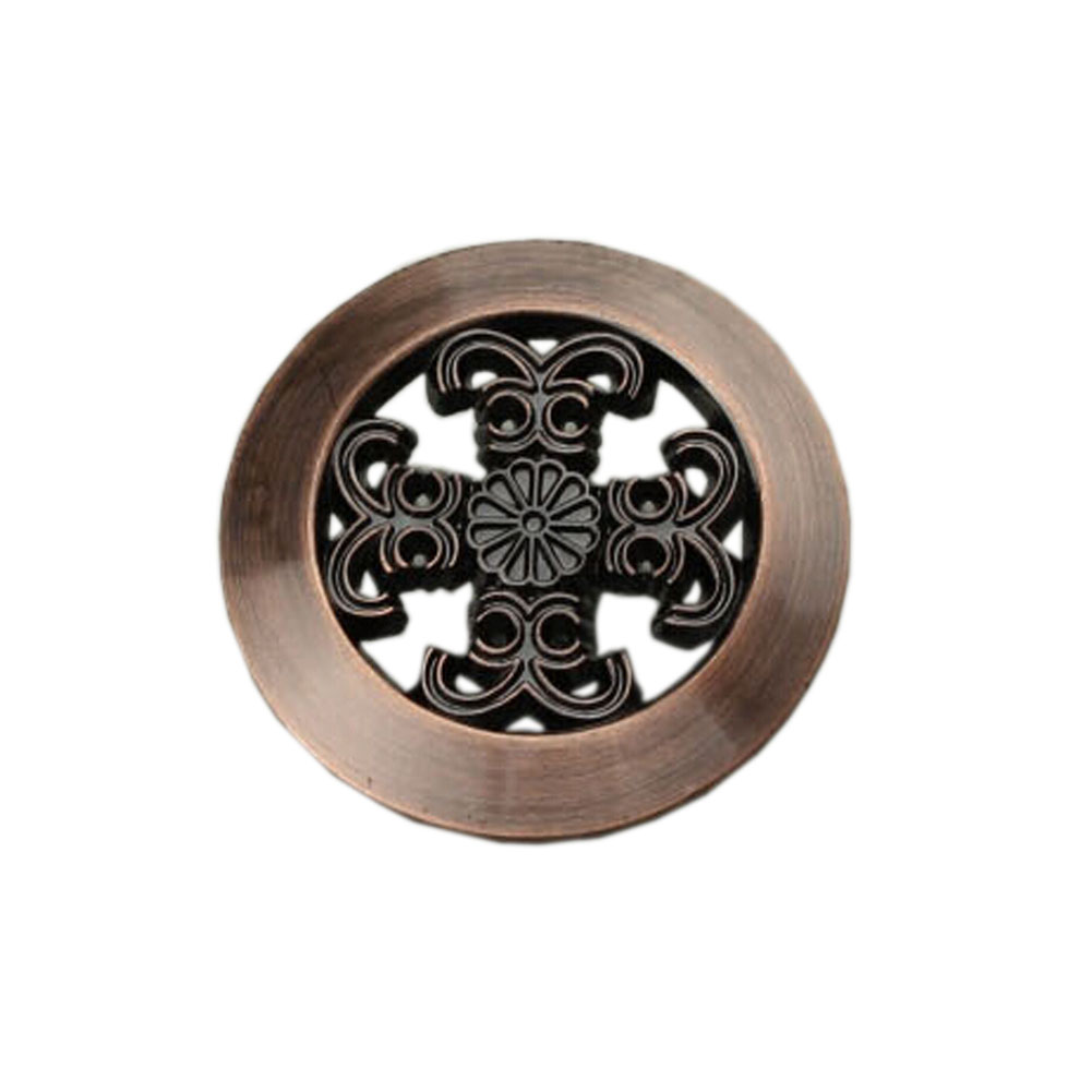 1.2 x 0.6 in. Vintage Hollow Antique Drawer Handles Cabinet Pulls & Knobs, Brown - Set of 4