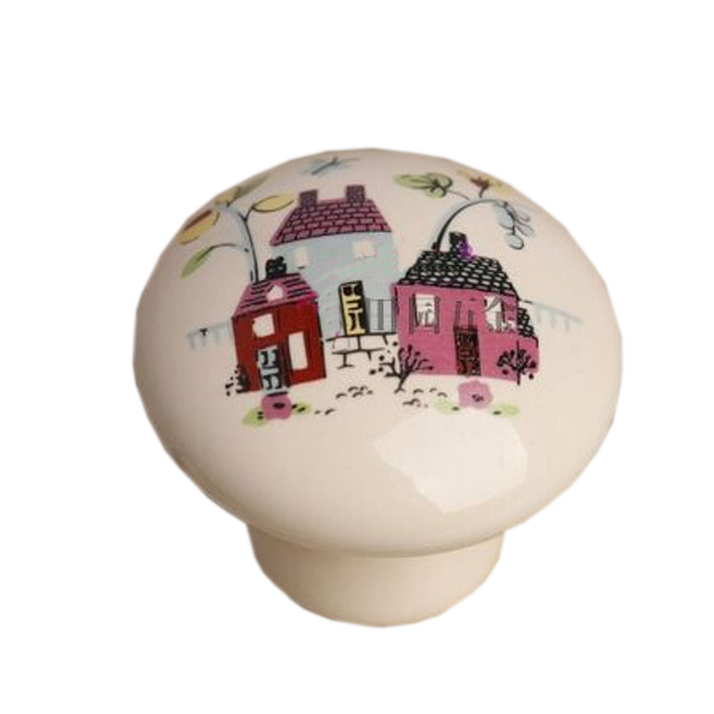 1.5 x 1 x 1 in. Cartoon Ceramic Kids Drawer, Cabinet Handles & Pulls, Multi Color - Dream House - Set of 3