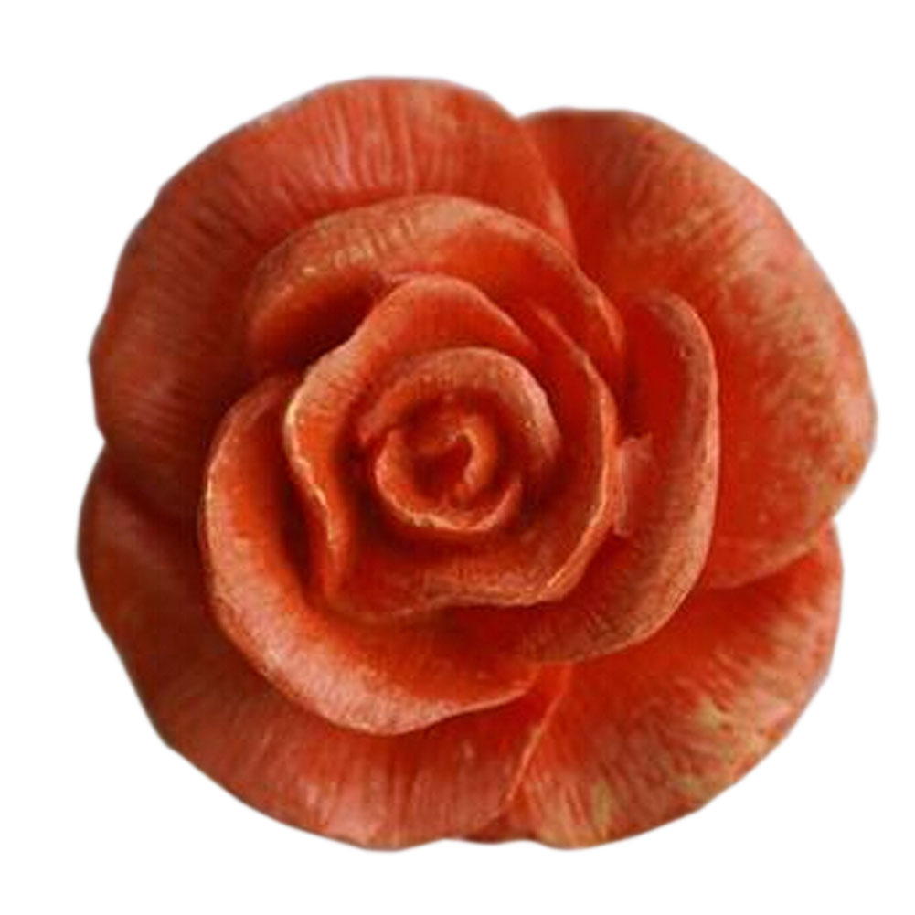 1.77 x 1.2 in. Rose Beautiful Resin Kids & Adult Drawer Handles, Pulls & Knobs, Red - Set of 3