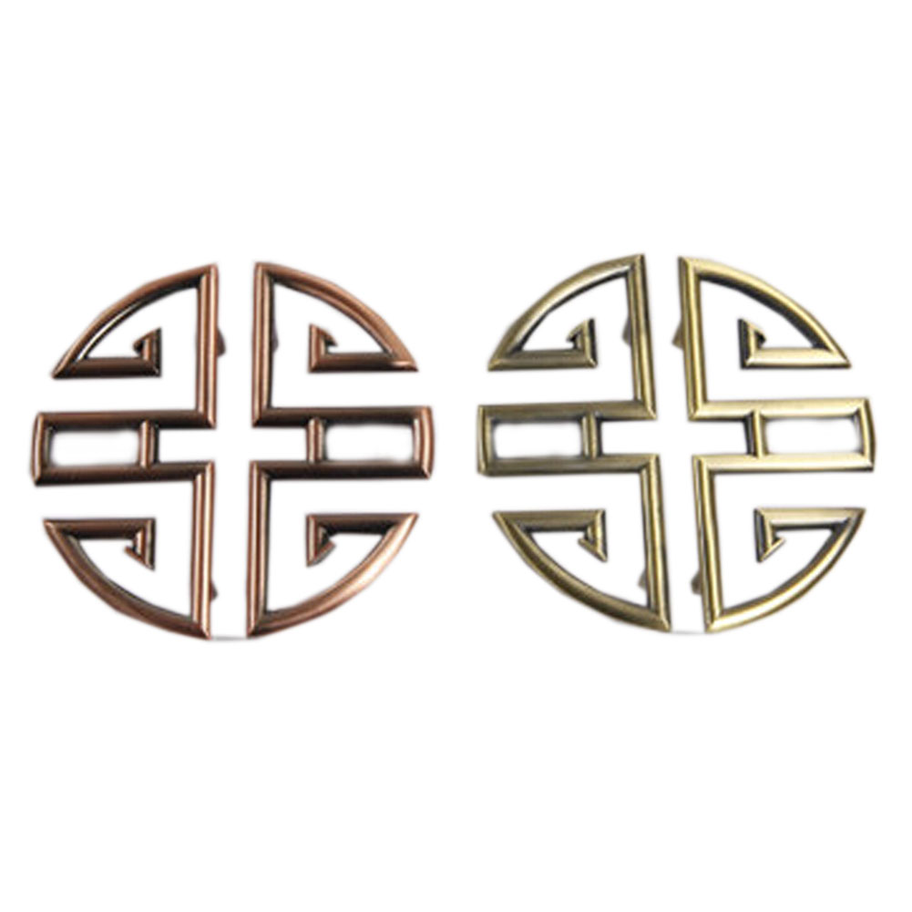 3.7 x 0.6 in.  Chinese Vintage Hollow Zink Alloy Drawer, Cabinet Handles & Pulls, Multi Color - 2 Pair