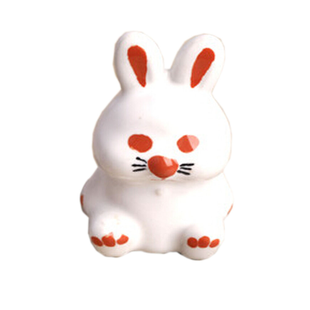 1.7 x 0.98 x 1 in. Cute Bunny Ceramic Kids Room Decors Drawer Handles, Pulls & Cabinet Knobs, Plum - Set of 2