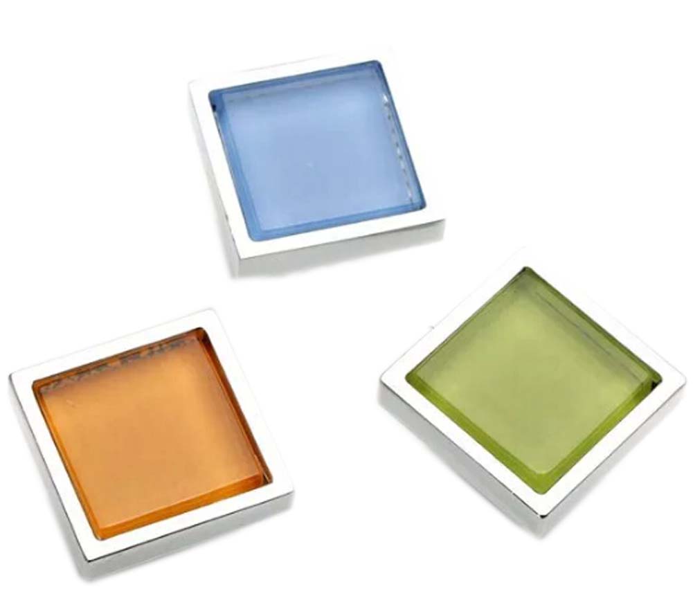 2.85 x 2.8 cm Modern Square Zinc Alloy Drawer Handles, Pulls & Knobs, 3 Colors - Set of 3