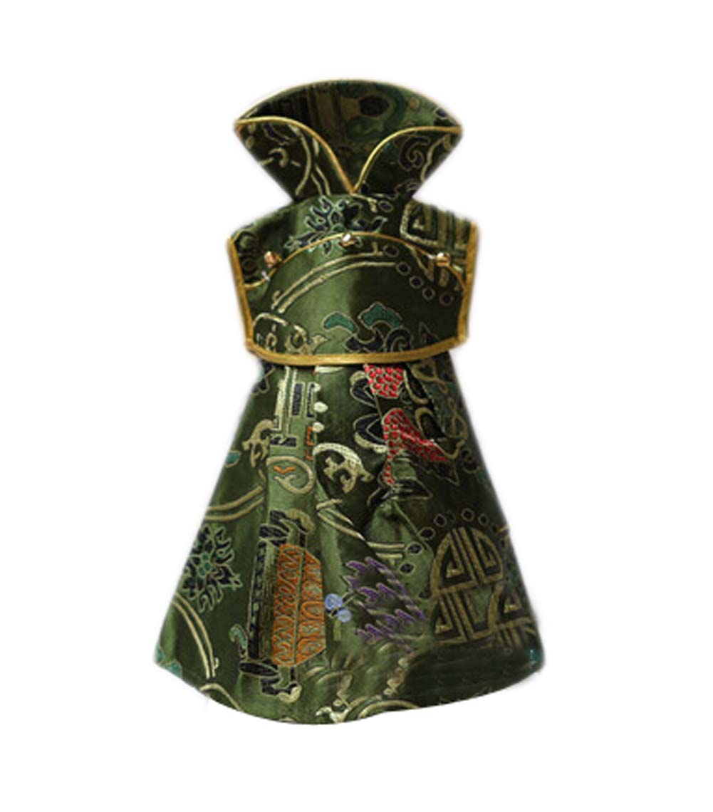 Picture of Panda Superstore PS-HOM13299291-TARA00660 Chinese Crafts Red Wine & Beer Storage Bag, Dark Green - Set of 3