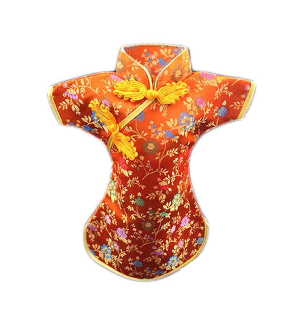 Picture of Panda Superstore PS-HOM13299291-TARA00664 Chinese Crafts Red Wine & Beer Storage Bag, Orange - Cheongsam - Set of 3