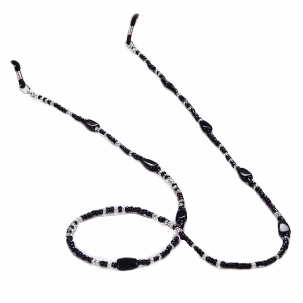 27.5 in. Beaded Eyewear Reading Glasses Chain, Black
