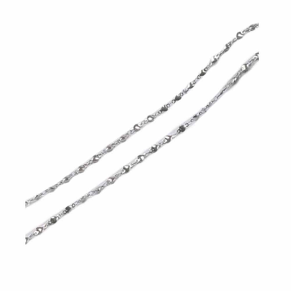 PL-CLO2412653011-DORIS00915-RP 30.7 in. Vintage Metal Beads Heart Shape Eyewear Reading Glasses Chain, Silver -  Panda Superstore