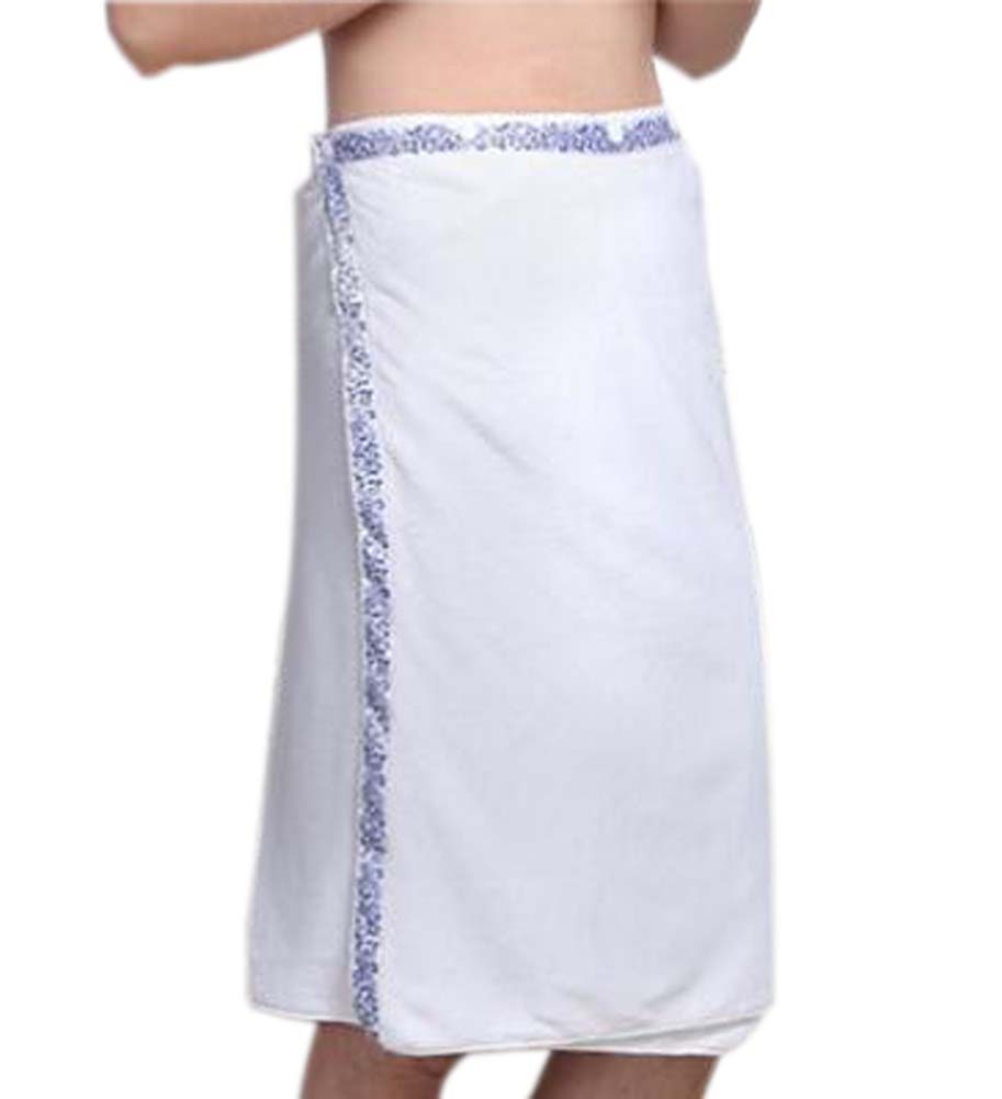 55 x 27 in. Mens Soft & Absorbent Shower Wrap Bath Towel, White