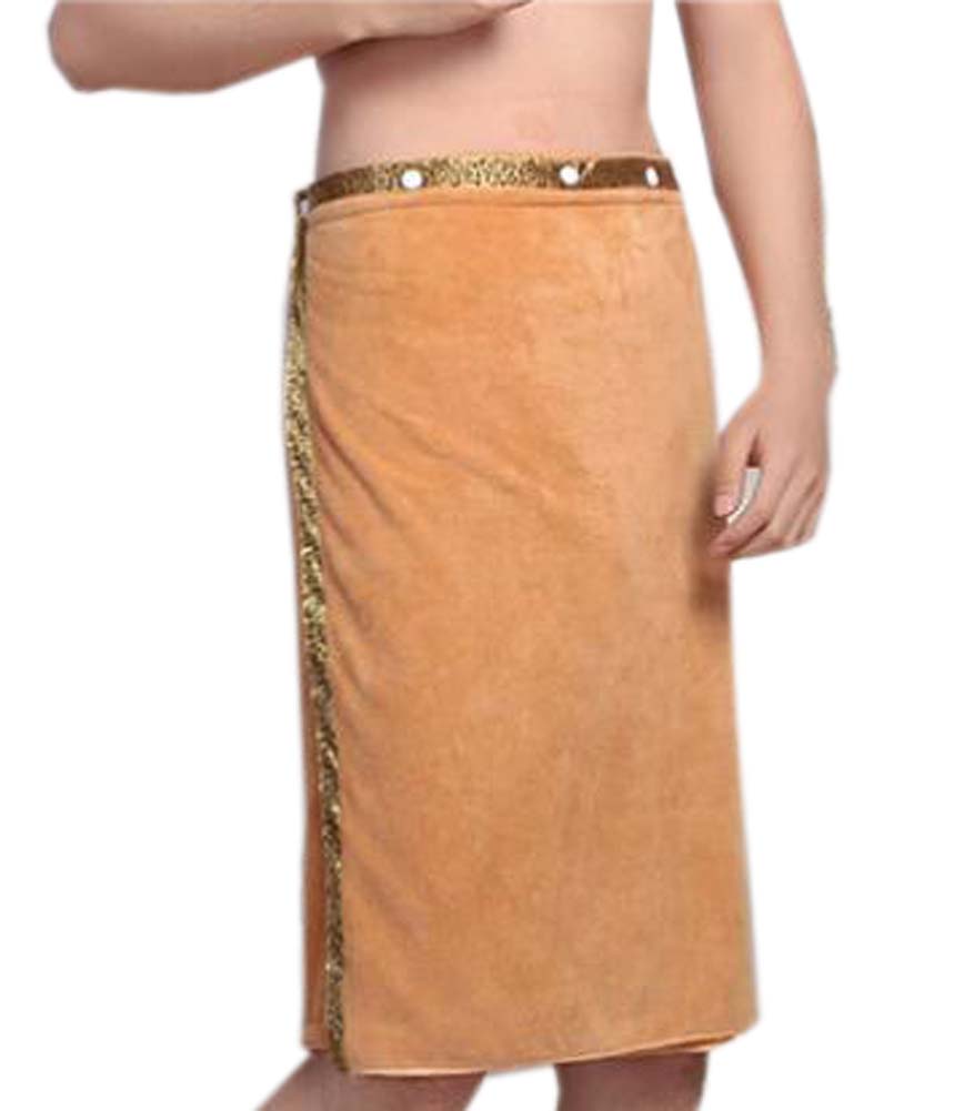 55 x 27 in. Mens Soft & Absorbent Shower Wrap Bath Towel, Brown