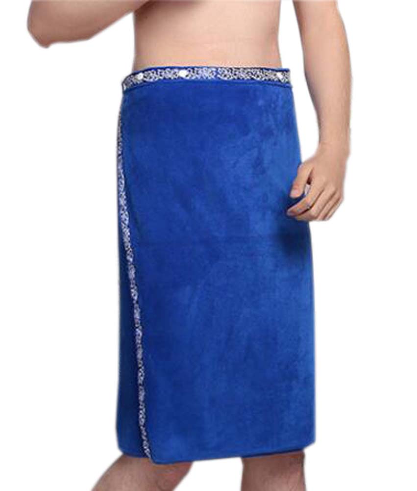 55 x 27 in. Mens Soft & Absorbent Shower Wrap Bath Towel, Blue
