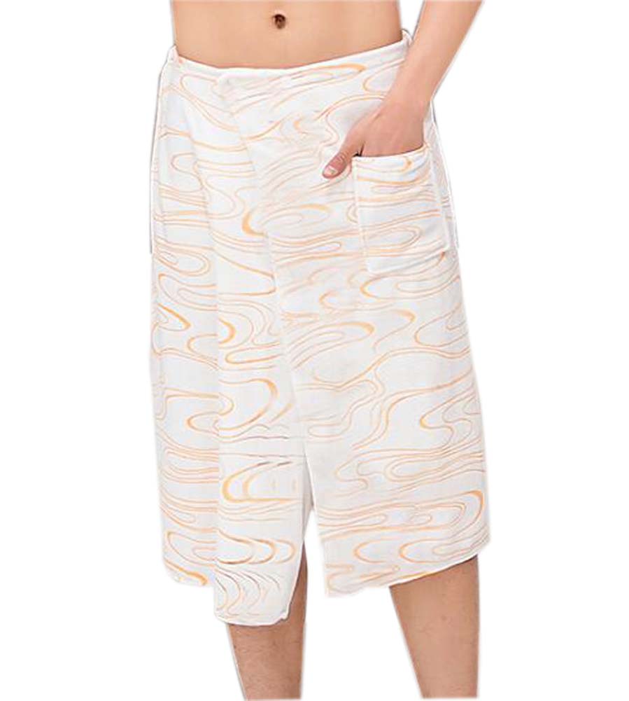 55 x 27 in. Mens Soft & Absorbent Shower Wrap Bath Towel, Ripple White