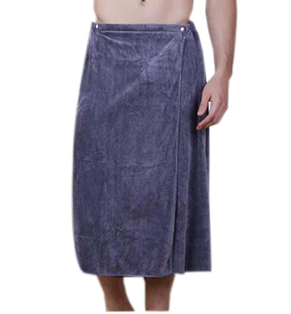55 x 27 in. Mens Soft & Absorbent Shower Bath Towel with Pocket, Gray