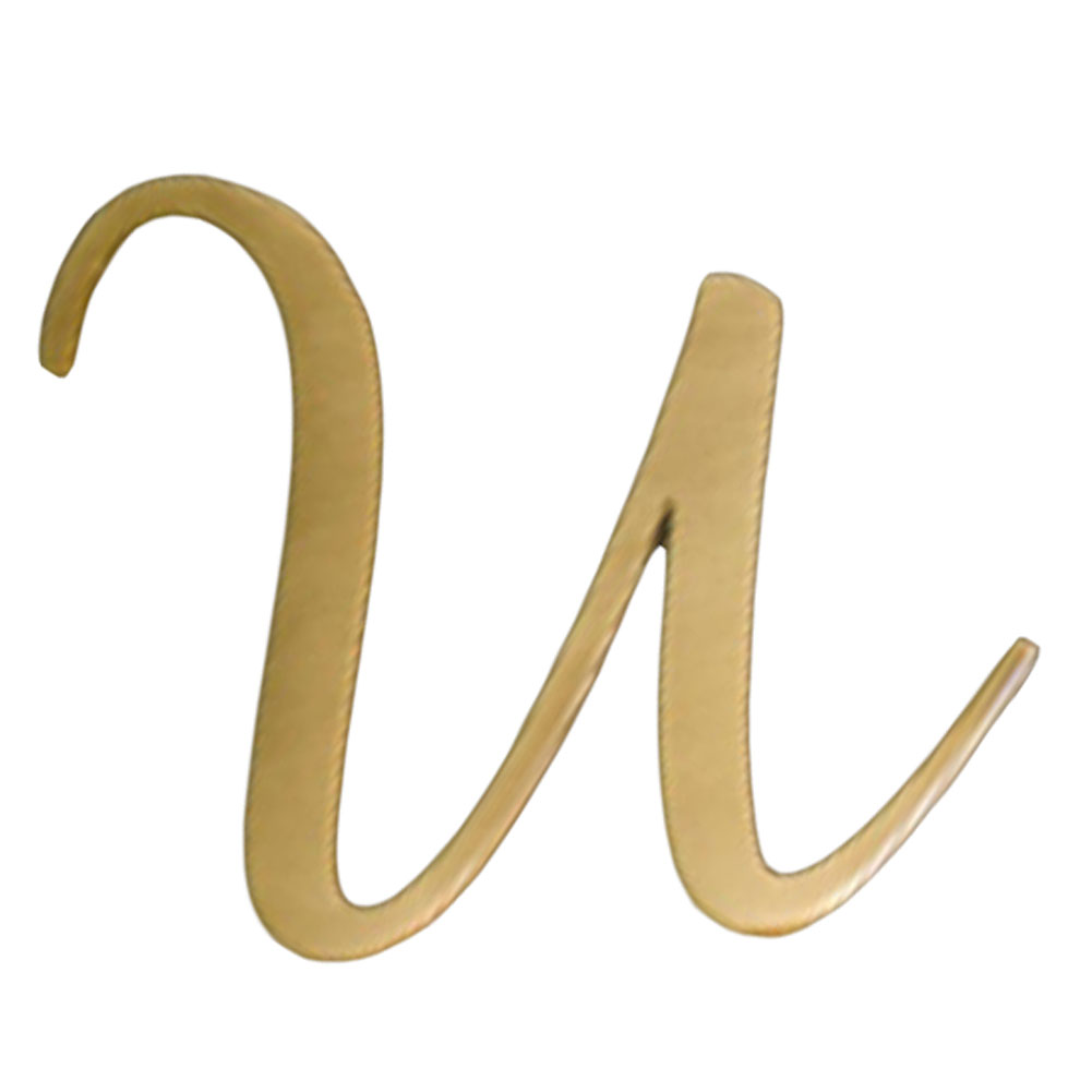 DIY Brass Address Numbers Alphabet Decor House Sign Cafe Wall Decor, Letter U