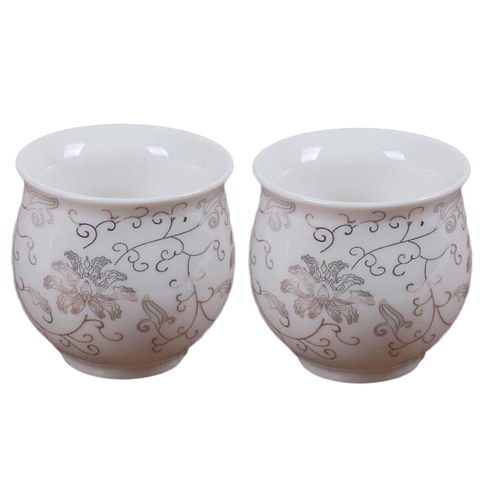 Picture of Panda Superstore PF-HOM367125011-DORIS00025-RP 3.4 oz Chinese Porcelain White Kongfu Japanese Tea Cups, 2 Piece