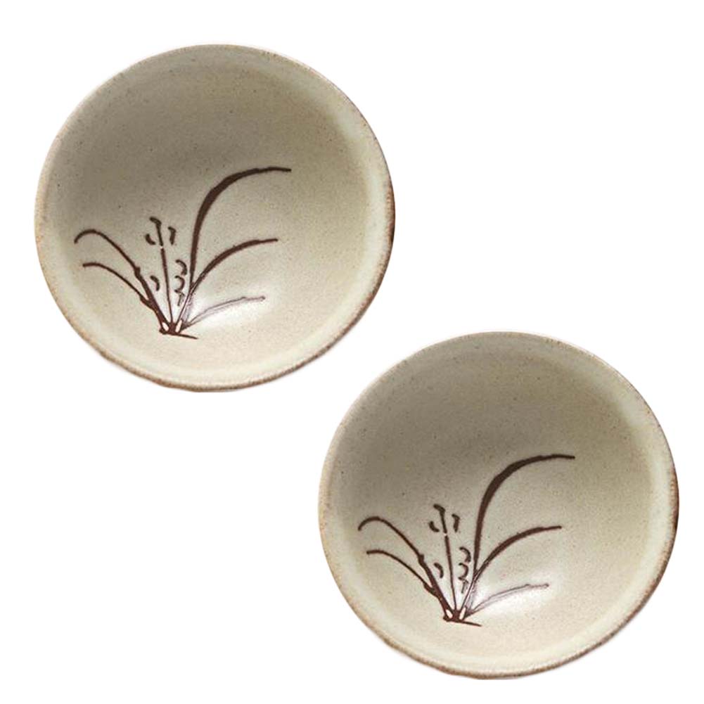 Picture of Panda Superstore PF-HOM367125011-DORIS00107-RP 2 oz Crude Pottery Chinese Orchid Kungfu Japanese Handcraft Ceramic Wine & Tea Cups, Beige - 2 Piece