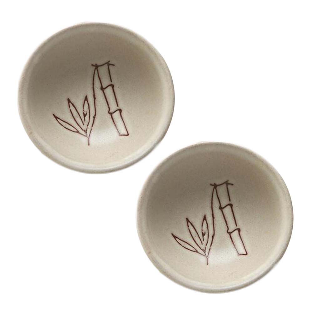 Picture of Panda Superstore PF-HOM367125011-DORIS00108-RP 2 oz Crude Pottery Kungfu Handcraft Chinese Japanese Ceramic Wine & Tea Cups, Bamboo - Beige - 2 Piece