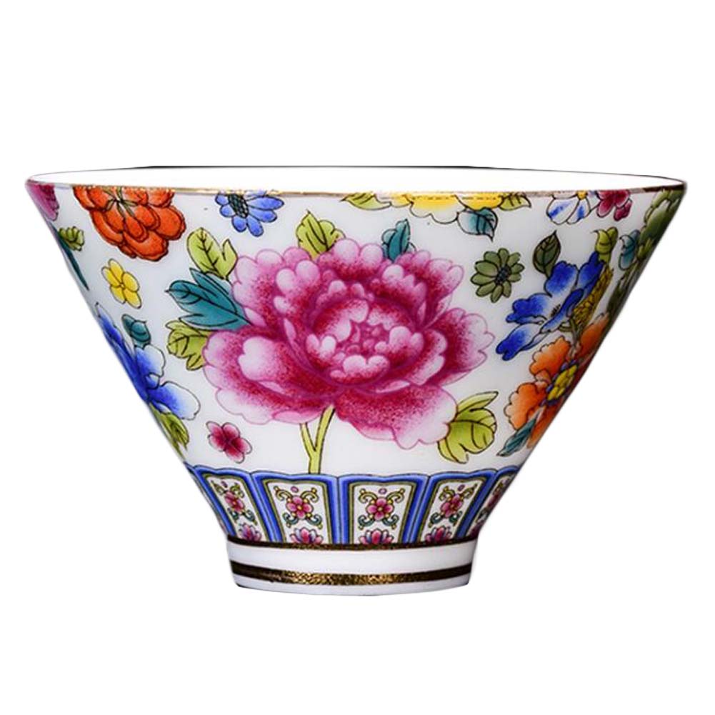 Picture of Panda Superstore PF-HOM367125011-DORIS02094-RP 2.5 oz Flower Handmade Enamel Painted Porcelain Chinese Kungfu Wine & Tea Cup, White