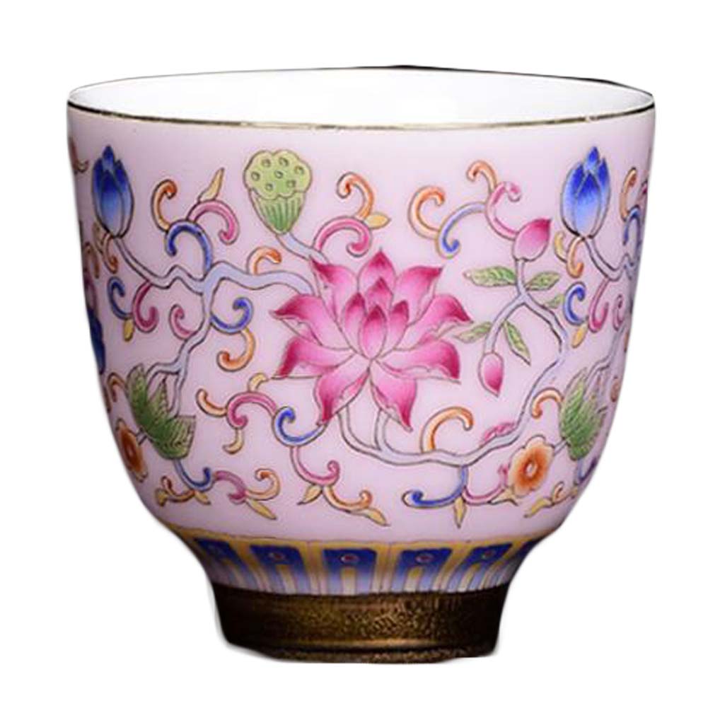 Picture of Panda Superstore PF-HOM367125011-DORIS02099-RP 2.5 oz Pink Handmade Enamel Painted Porcelain Kungfu Chinese Wine & Tea Cup