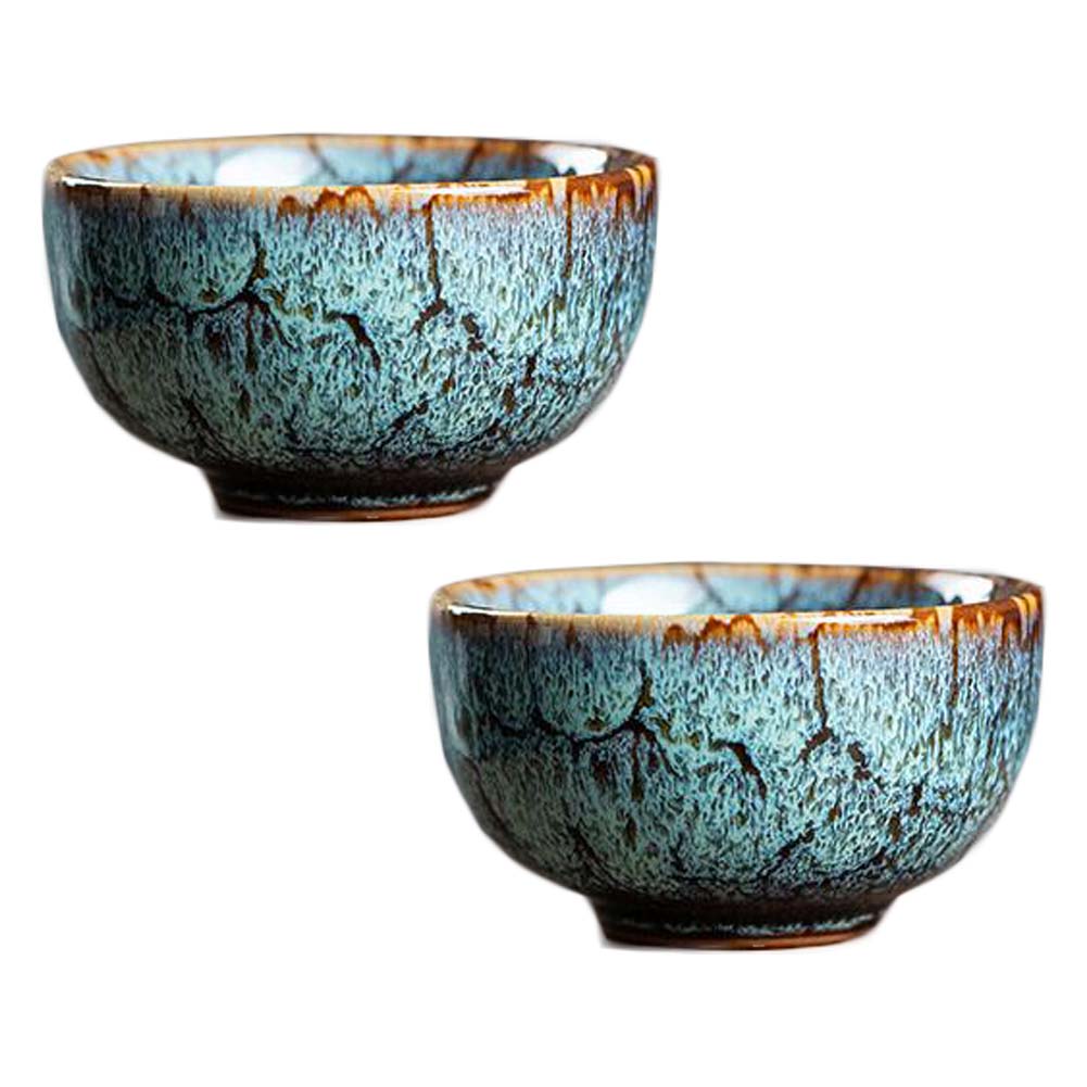 Picture of Panda Superstore PF-HOM367125011-DORIS02107-RP 2.3 oz 2 Piece Chinese Kungfu Handmade Porcelain Japanese Wine & Tea Cups Bowl, Blue