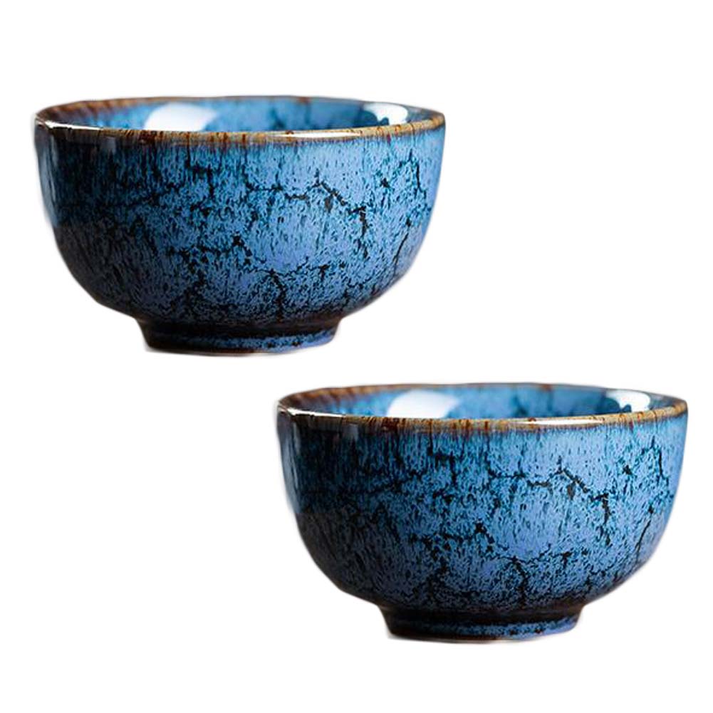 Picture of Panda Superstore PF-HOM367125011-DORIS02108-RP 2.3 oz Chinese Kungfu Handmade Porcelain Japanese Wine & Tea Cups Bowl, Blue - 2 Piece