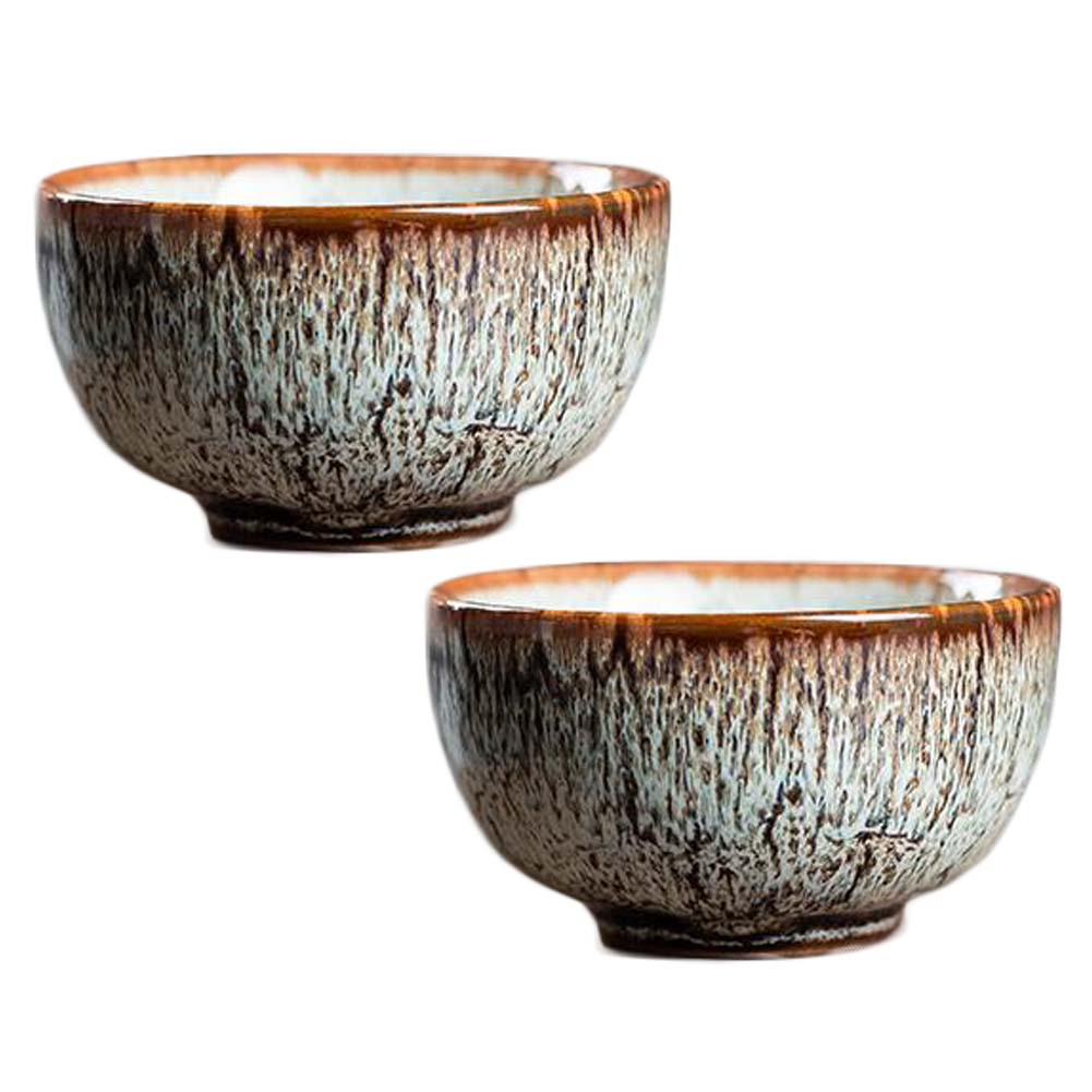 Picture of Panda Superstore PF-HOM367125011-DORIS02110-RP 2.3 oz Handmade Porcelain Chinese Kungfu Japanese Wine & Tea Cups Bowl, Beige - 2 Piece