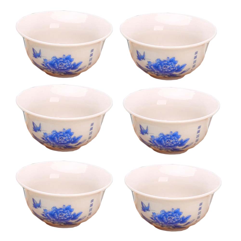 Picture of Panda Superstore PF-HOM367125011-DORIS02111-RP 30 ml Chinese Kungfu Handmade Porcelain Japanese Mini Tea Bowl, White - Pack of 6