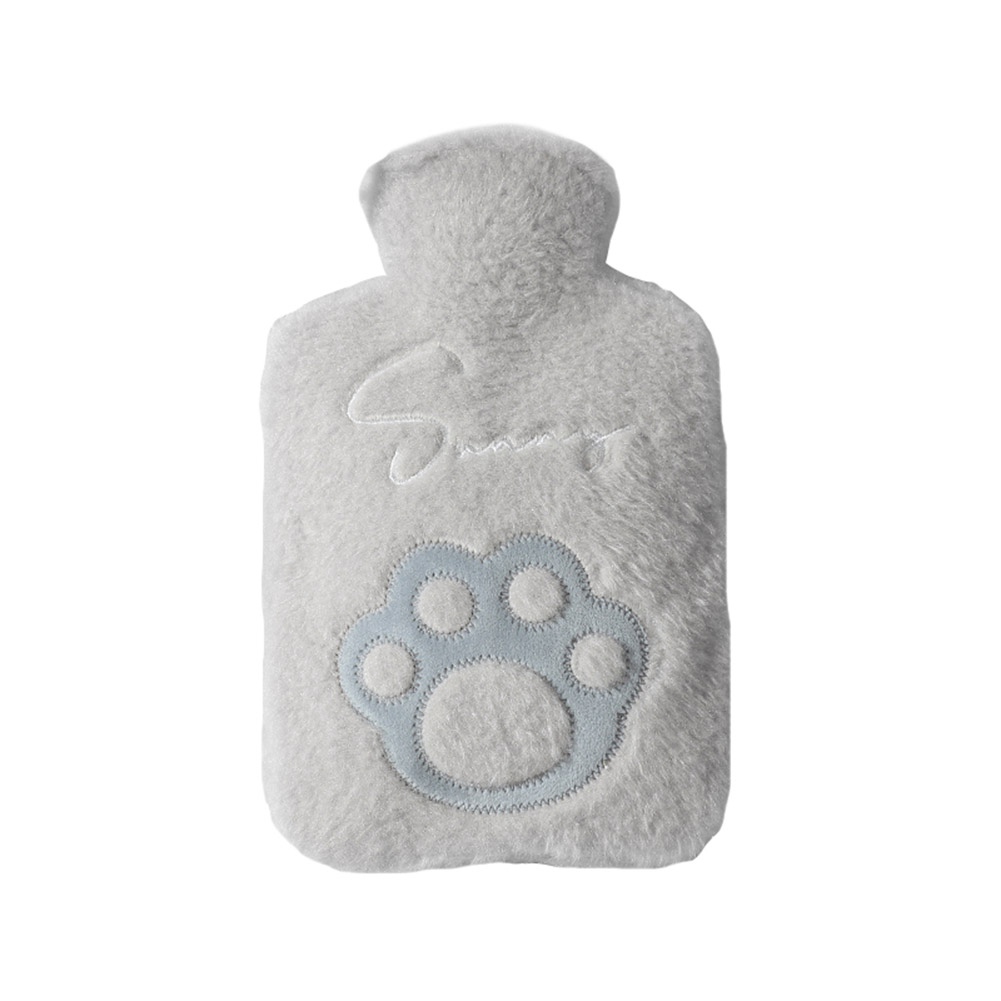 1 Liter Hot Water Bottle for Hot & Cold Therapy with Soft Plush Cover, Blue Star
