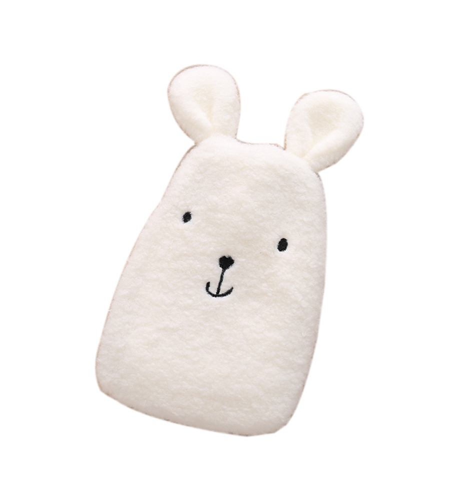 Beige Cute Portable Hot Water Bottle with Comfortable Flannel Cover, 22 x 15 cm -  Absurdo, AB3681114