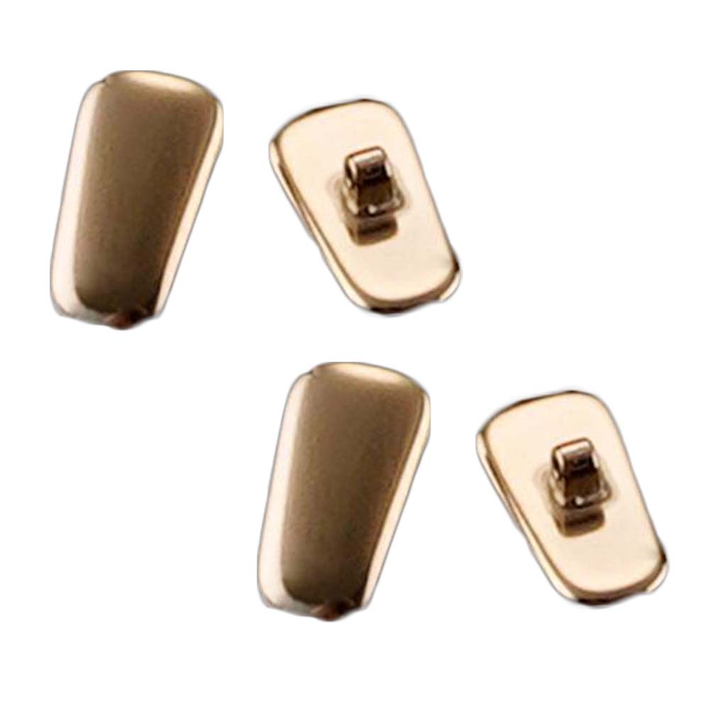 Eyeglass Rectangle Metal Set Glasses Screw-in Nose Pads, Gold - 2 Pair