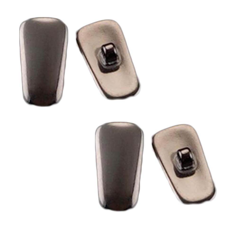 Rectangle Metal Set Eyeglass Glasses Screw-in Nose Pads, Silver - 2 Pair