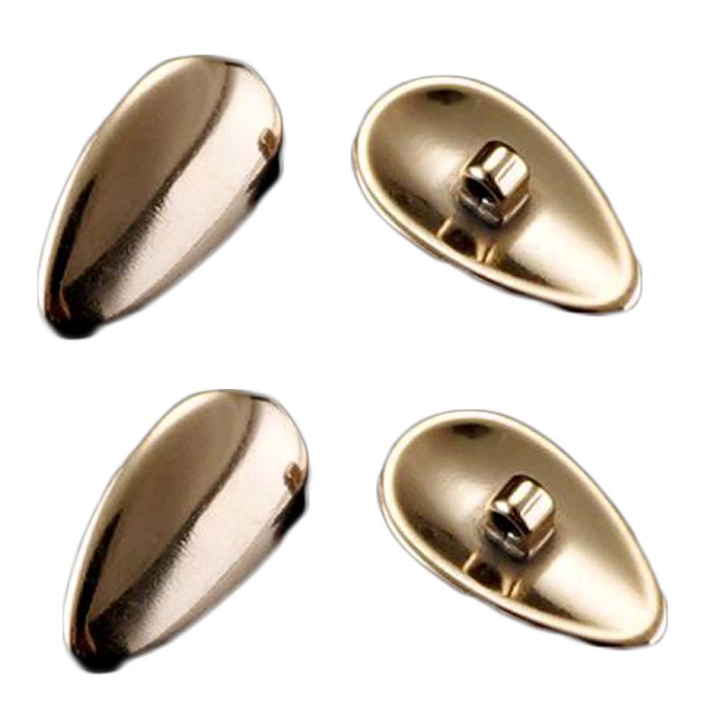 Metal Set Eyeglass Glasses Screw-in Type Nose Pads, Gold - 2 Pair