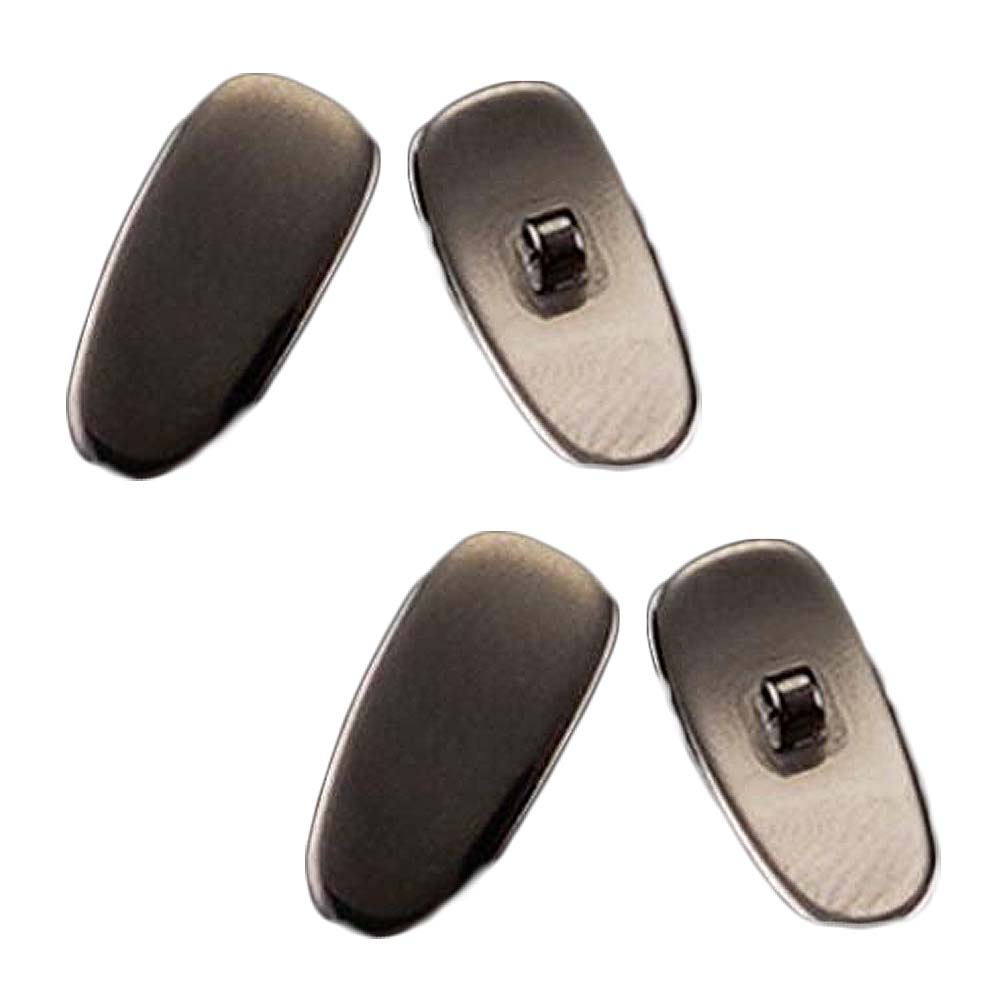 Metal Set Eyeglass Glasses Screw-in Type Nose Pads, Silver - 2 Pair
