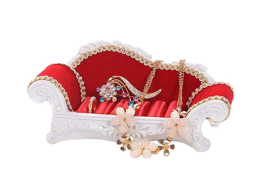 Creative Long Red Sofa Jewelry Storage Box & Display Stand, Multi Color