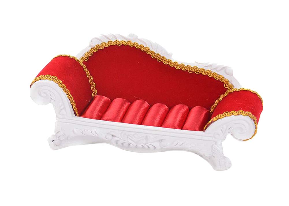 Creative Red Golden Lacy Sofa Jewelry Storage Box & Display Stand, Multi Color