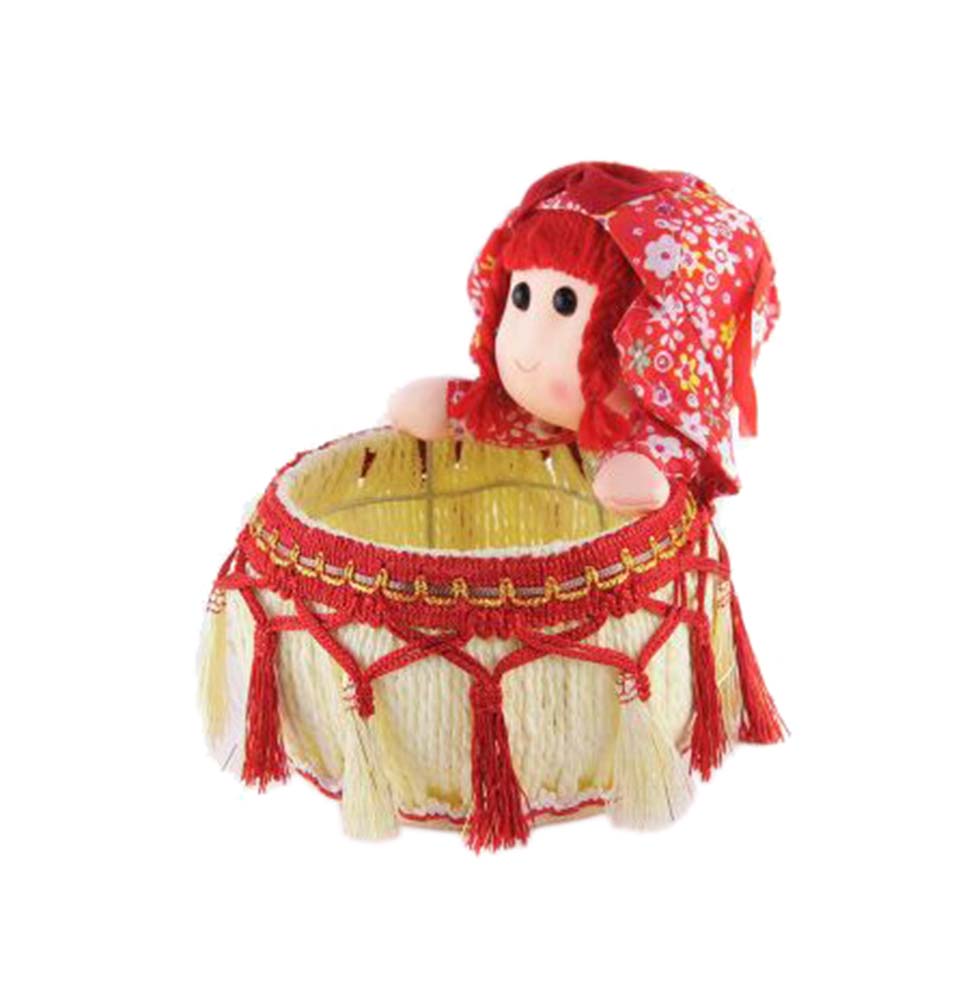 Creative Red Girl Doll Jewelry Storage Box & Display Stand, Multi Color