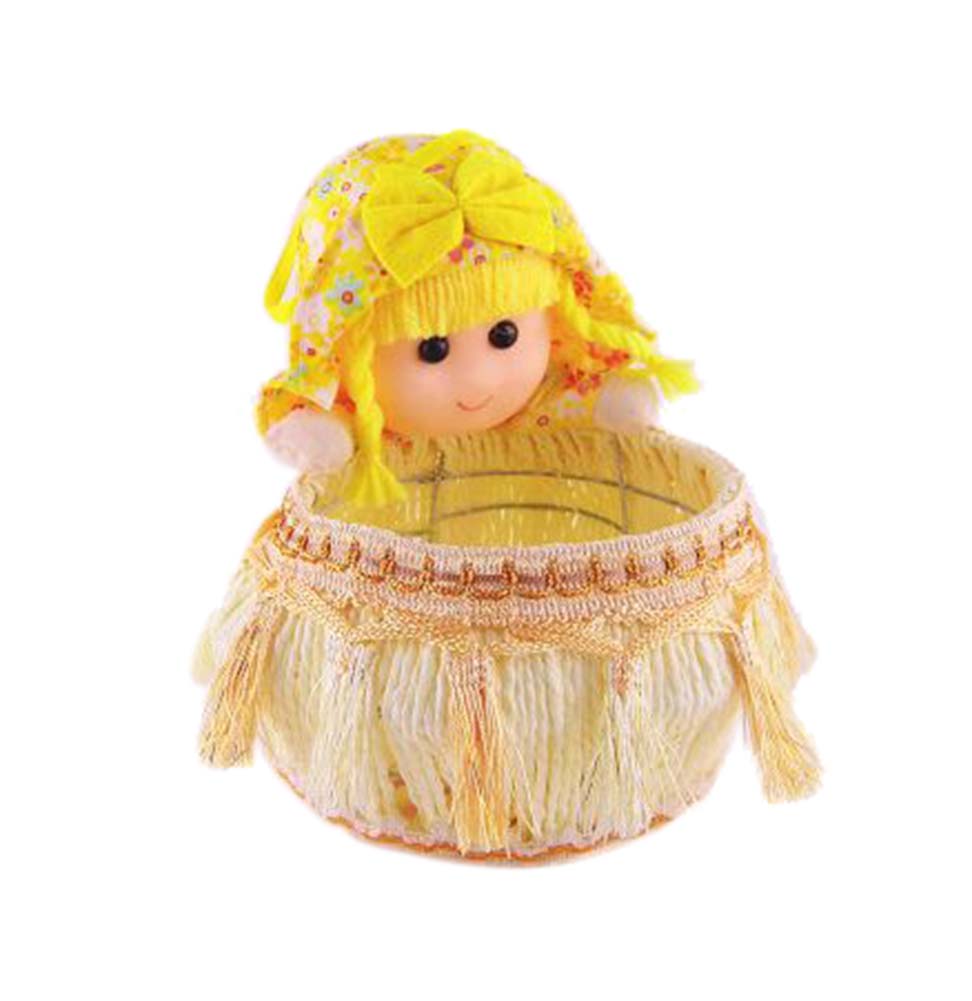 Creative Yellow Girl Doll Jewelry Storage Box & Display Stand, Multi Color