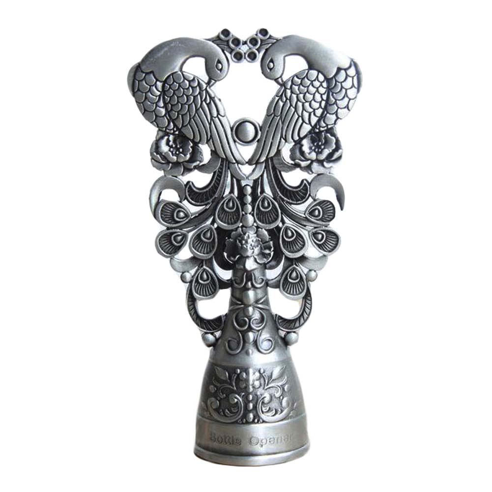 Picture of Panda Superstore PS-HOM3117953011-DORIS00997 Tin Alloys Peacock Shape Vintage Emboss Style Beer Bottle Opener