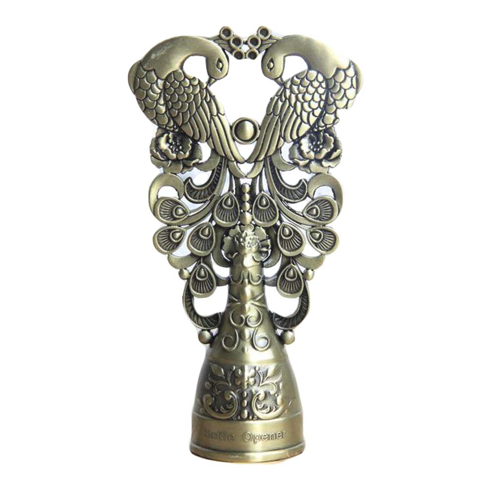 Picture of Panda Superstore PS-HOM3117953011-DORIS00999 Vintage Emboss Style Beer Peacock Pattern Metal Bottle Opener