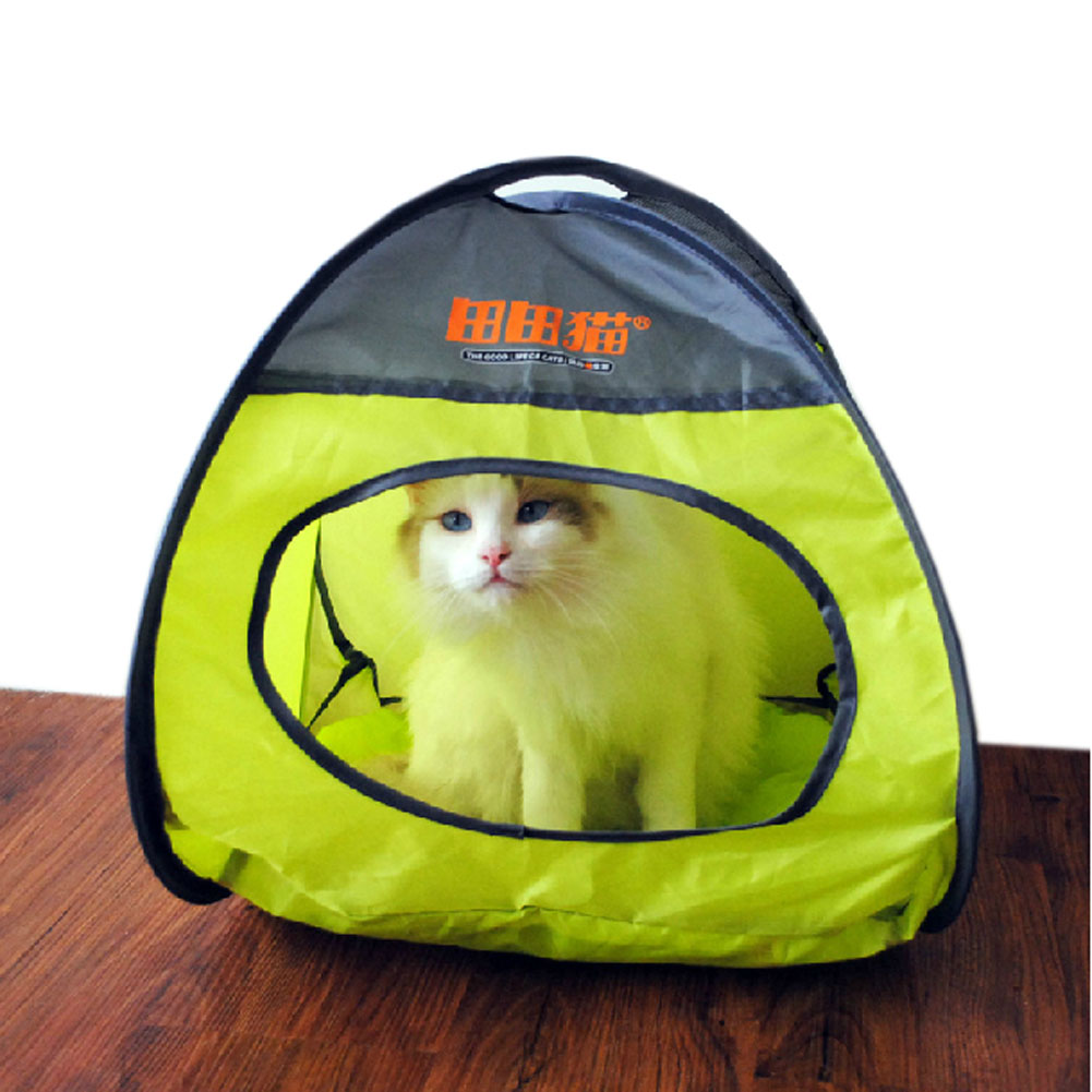 Picture of Panda Superstore PS-PET2975246011-YOUNG01027 40 x 27 x 37 cm Polyester Folding Cat Tent House & Bed&#44; Green
